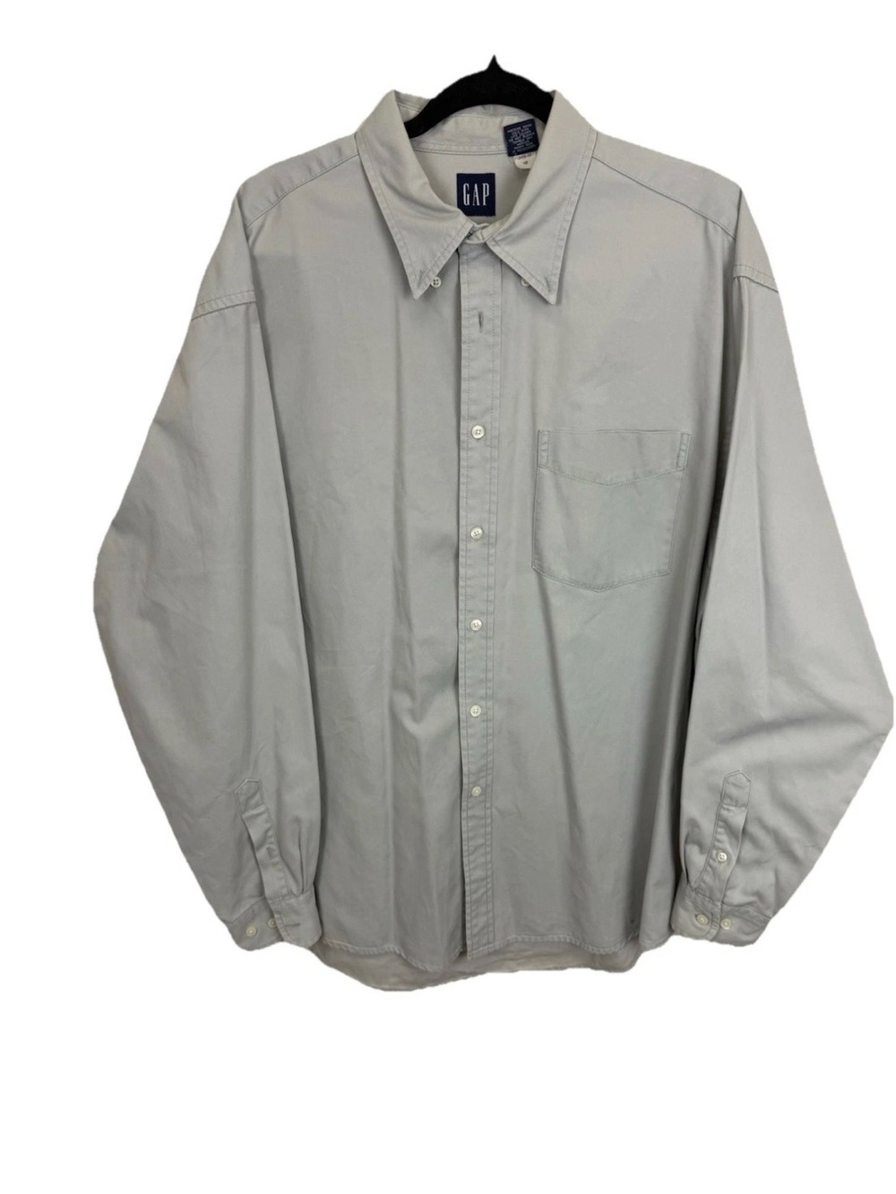 GAP Men's Light Gray Casual Button-Down Shirt